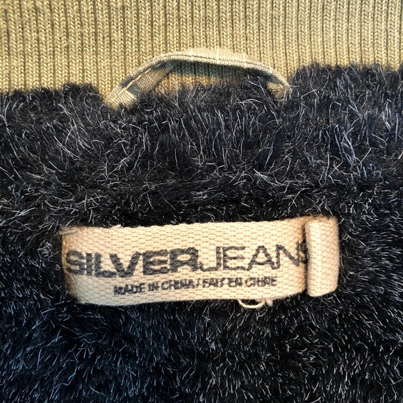 LIKE NEW Silver Jean Camo Bomber Jacket - Picture 3 of 9